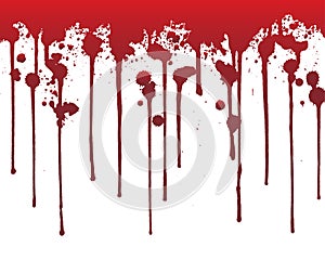 Dripping blood or red paint isolated on white background. Halloween concept.