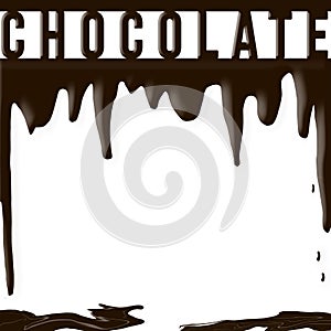 Dripping Chocolate Background with Text at top.  Graphic illustration