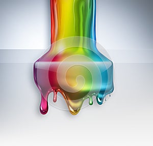 Dripping colorful paint