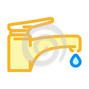 dripping faucet water saving color icon vector illustration photo