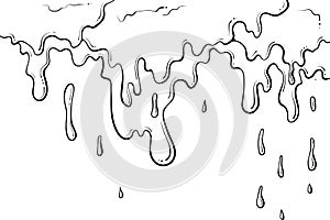 Dripping flowing liquid line art