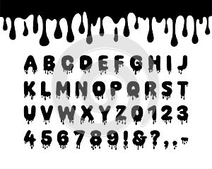 Dripping Font Halloween Alphabet Drip Letters Slime Numbers Liquid ABC