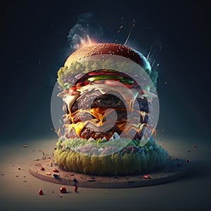 dripping with a gloop of Cheese tallest Burger