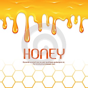 Dripping honey seamless vector border