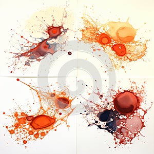 Dripping ink with splattered ink