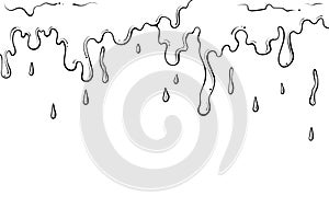 Dripping liquid border line art