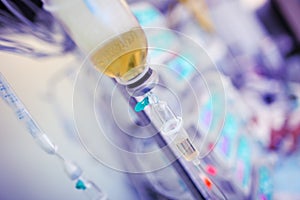 Dripping medical solution in the ICU