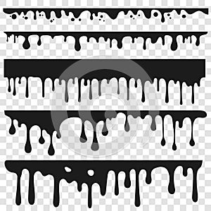 Dripping oil, Black paint. Liquid stain. Current Drip and drop. vector