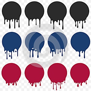 Dripping oil blob, Black paint. Liquid stain. Current Drip and drop. vector