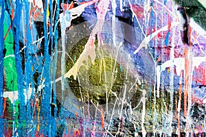 Dripping paint graffiti wall