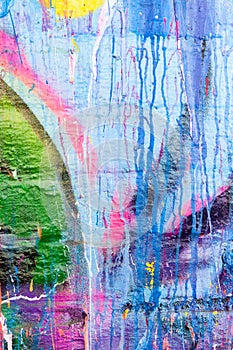 Dripping paint graffiti wall