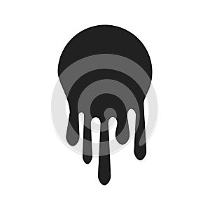 Dripping paint icon set. Current liquid. Paint flows. Melted circle logo. Current stains and inks. Vector illustration photo