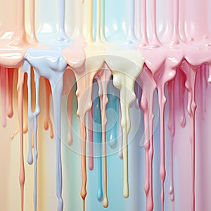 Dripping paint, pastel color, pastel image of paint slowly trickling down a surface