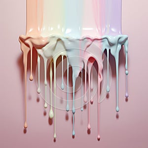 Dripping paint, pastel color, pastel image of paint slowly trickling down a surface