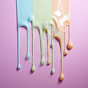 Dripping paint, pastel color, pastel image of paint slowly trickling down a surface