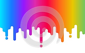 Dripping paint. Rainbow background. Abstract colorful backdrop on white. Color design for website, business card. Vector