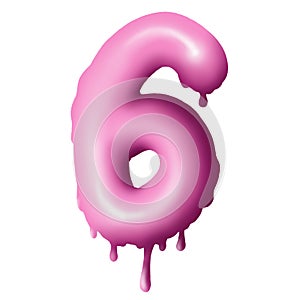 Dripping pink paint on letters, alphabet