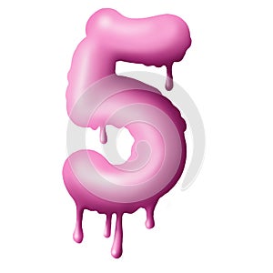 Dripping pink paint on letters, alphabet