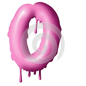 dripping pink paint on letters, alphabet