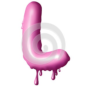 dripping pink paint on letters, alphabet