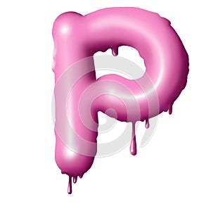 dripping pink paint on letters, alphabet