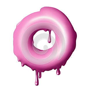 dripping pink paint on letters, alphabet