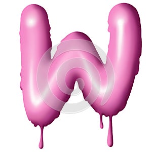 dripping pink paint on letters, alphabet