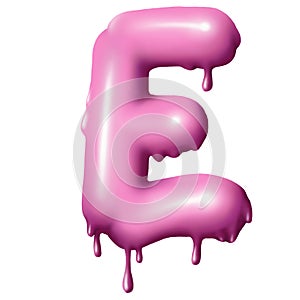 dripping pink paint on letters, alphabet