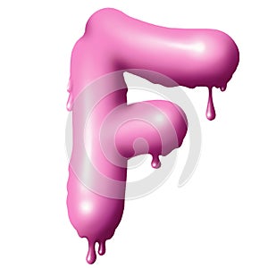 dripping pink paint on letters, alphabet