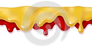 Dripping pizza sauce seamless border