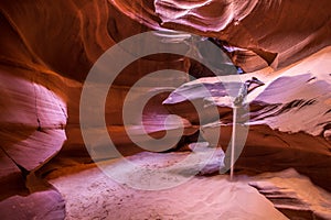 Dripping sands in Antelope Canyon