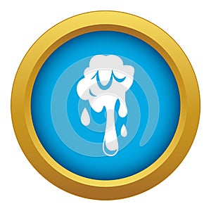 Dripping slime icon blue vector isolated