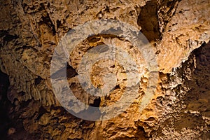 Dripstone texture inside the Demanovska cave of Liberty, Slovakia, Geological formations