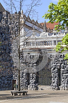 Dripstone Wall in Wallenstein Palace in Prague, Czech Republc