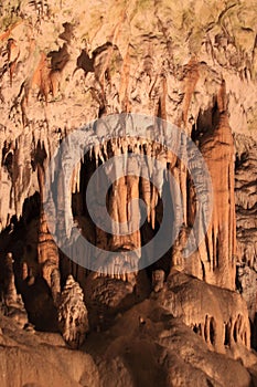 Dripstones in Postojna cave photo