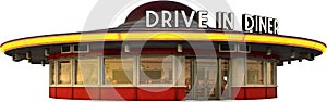 Drive In Diner, Restaurant, Isolated