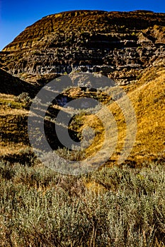 A drive through Dinosaur Provincial Park Alberta Canada