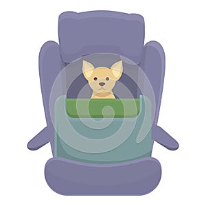 Drive dog car seat icon cartoon vector. Travel road