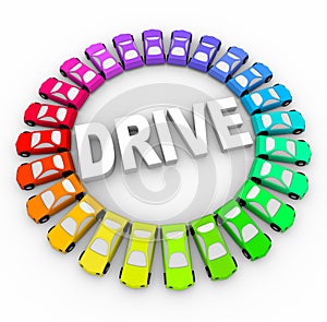 Drive - Many Colorful Cars in Circle