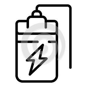 Drive powerbank icon outline vector. Battery charge