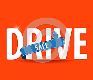 Drive safe and carefully icon/ safe driving concept