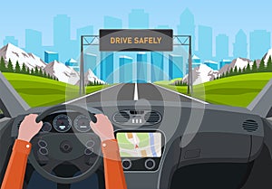 Drive safely concept.