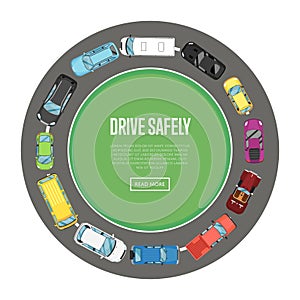 Drive safely poster in flat style