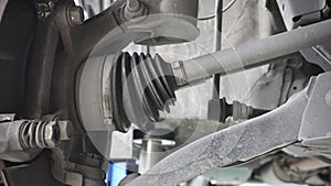 Drive shaft. assembly on a modern automobile