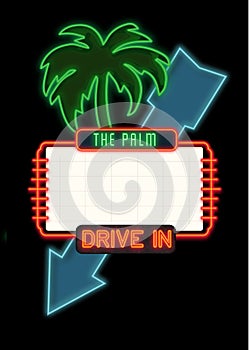 Drive In Theater Movie Neon Sign