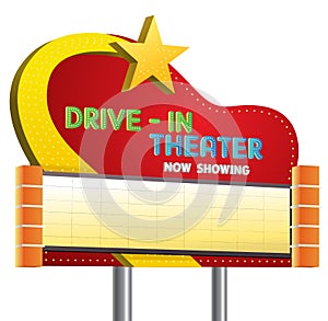 Drive in theater sign banner