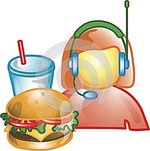 Drive thru food operator Icon