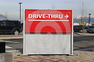 Drive thru road sign