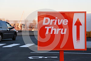 Drive thru road sign