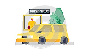 Drive thru, take away concept illustration